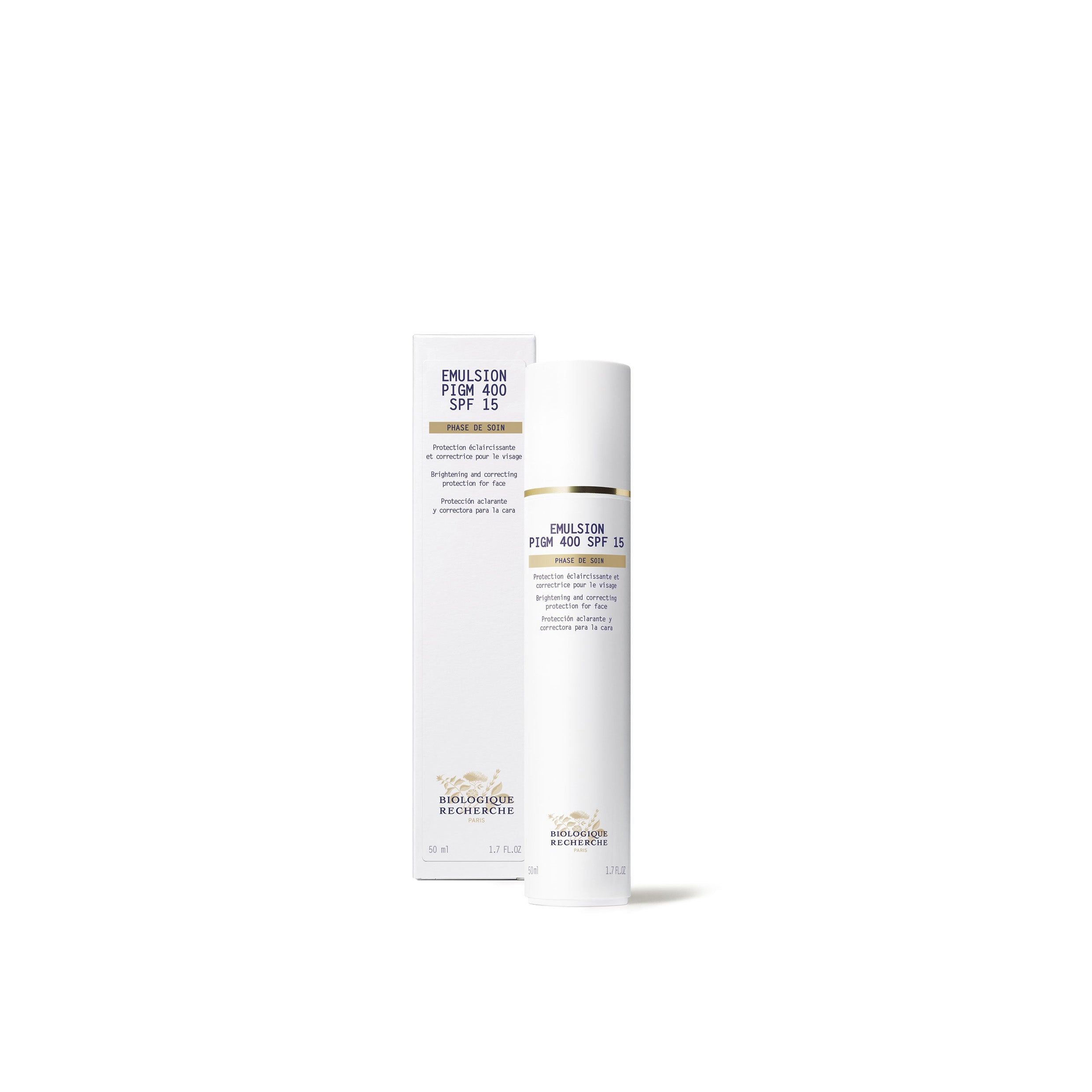 Skincare product and packaging on a white background
