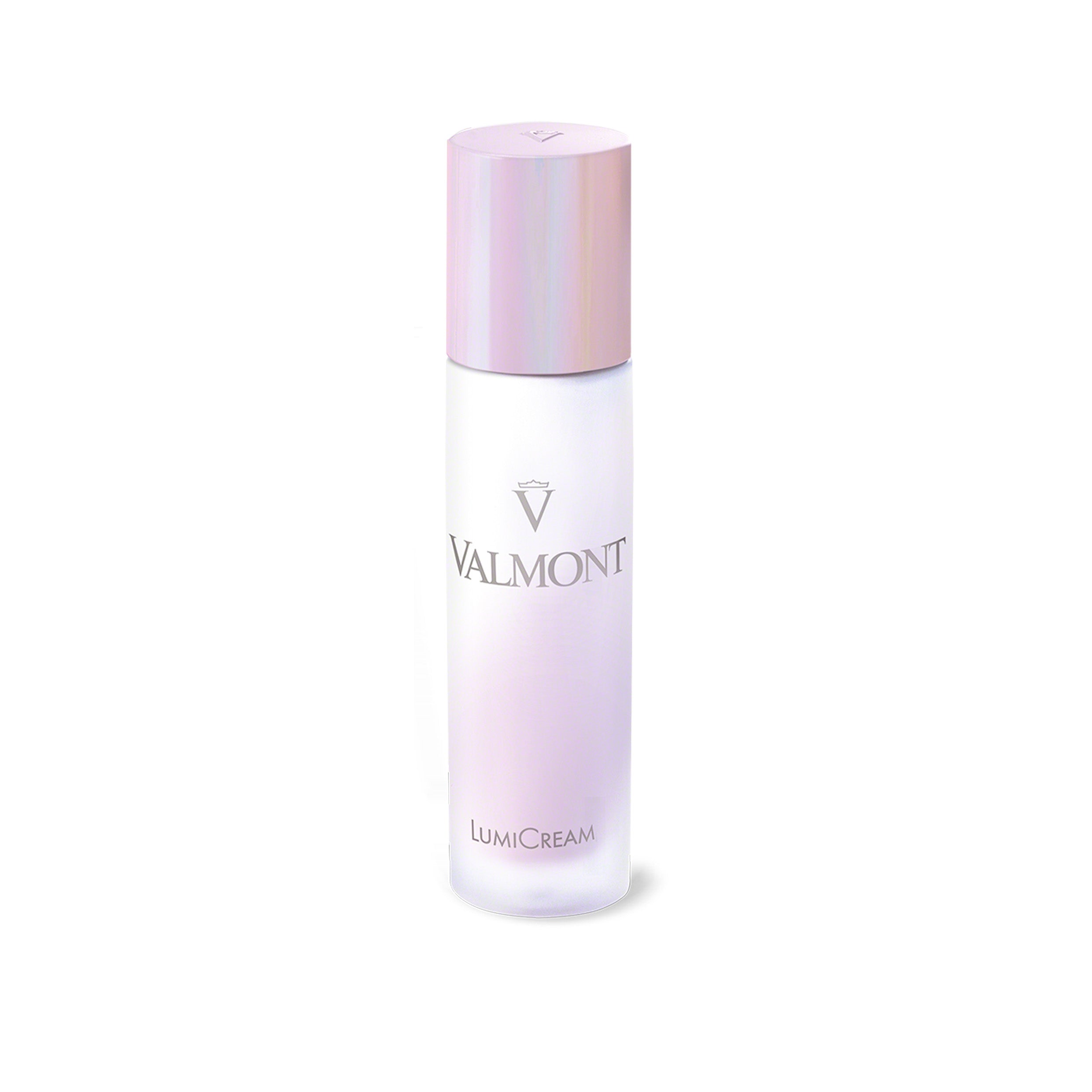 Valmont LumiCream bottle with gradient design on a white background