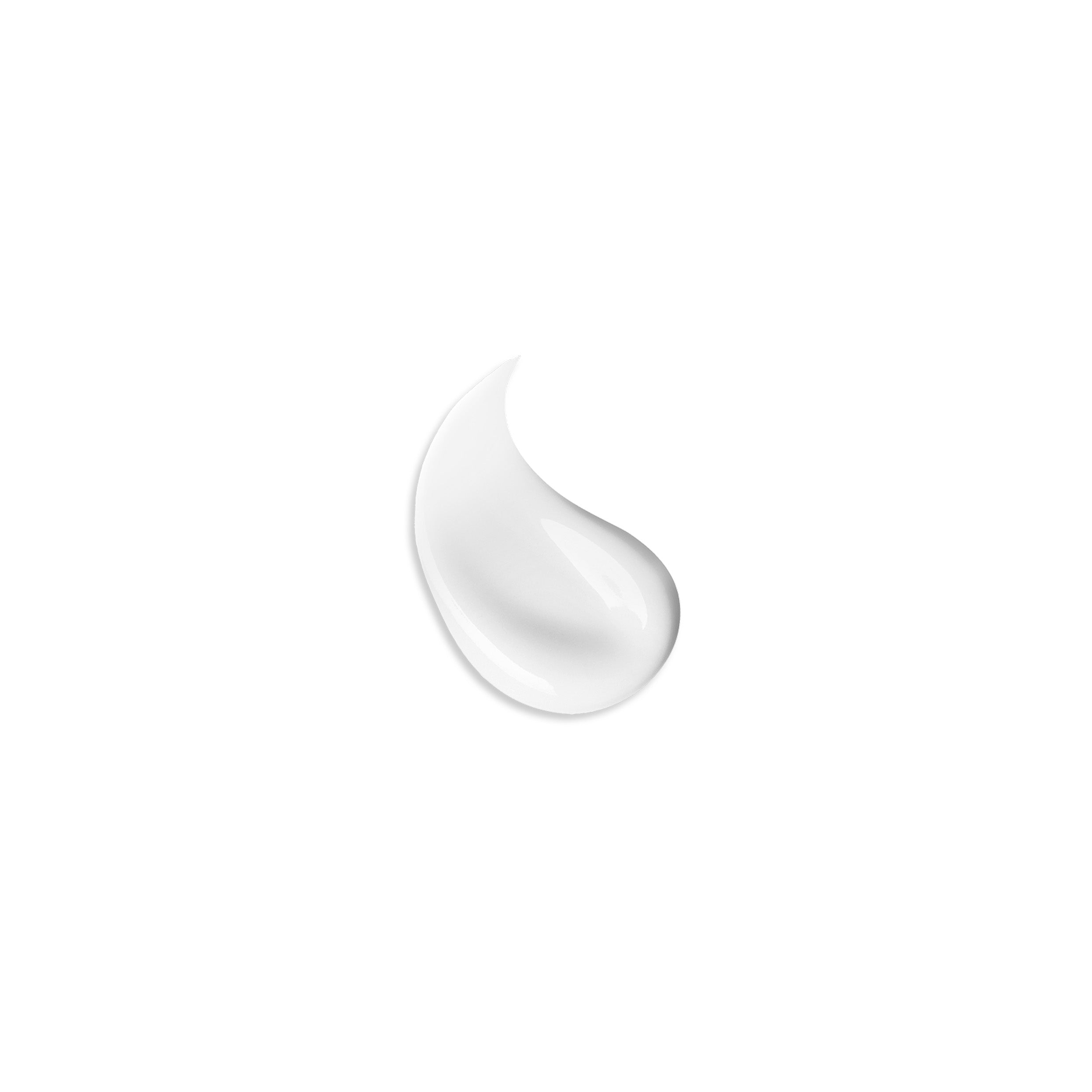 White cream swatch on a white background