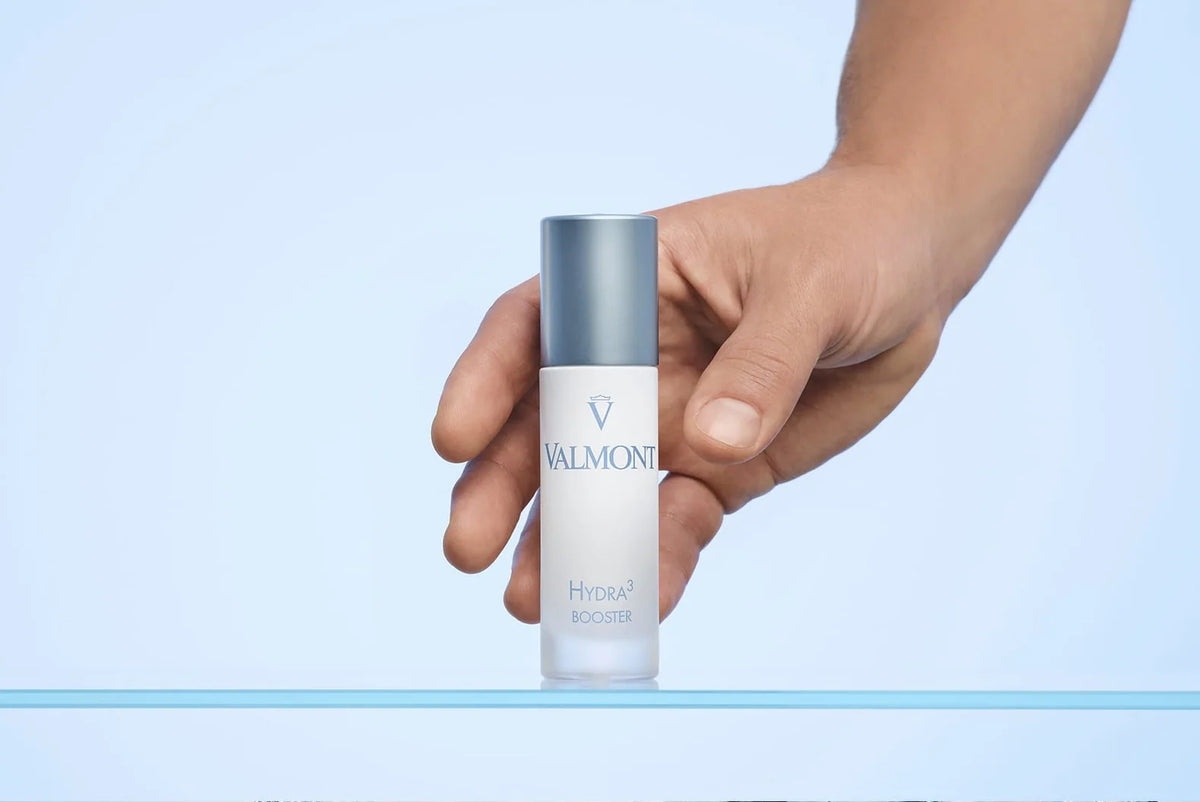 Valmont Hydra³ Booster 30ml held in hand