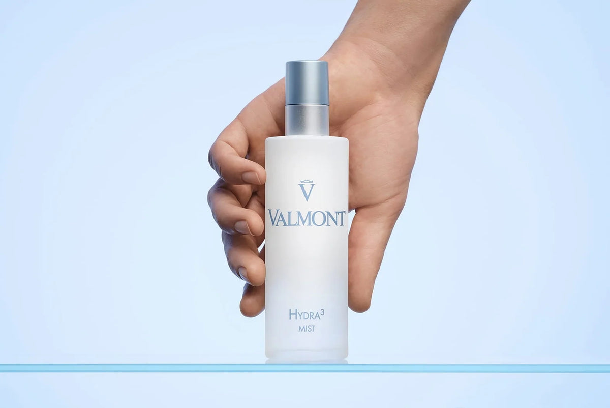 Valmont Hydra³ Mist 150ml held in hand