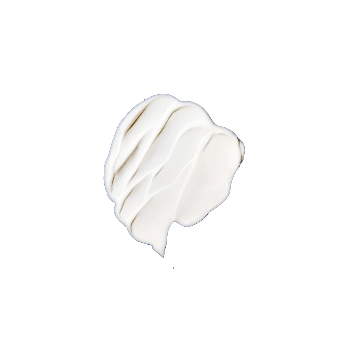 Swatch of Augustinus Bader The Rich Eye Cream, a rich white cream, on blue