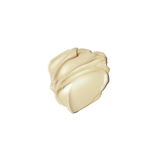 Beige product swatch of serum on a white background