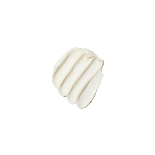 Product swatch of a face cream on a white background.
