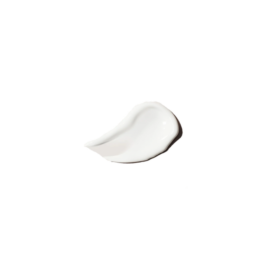 White cream smear on a white background