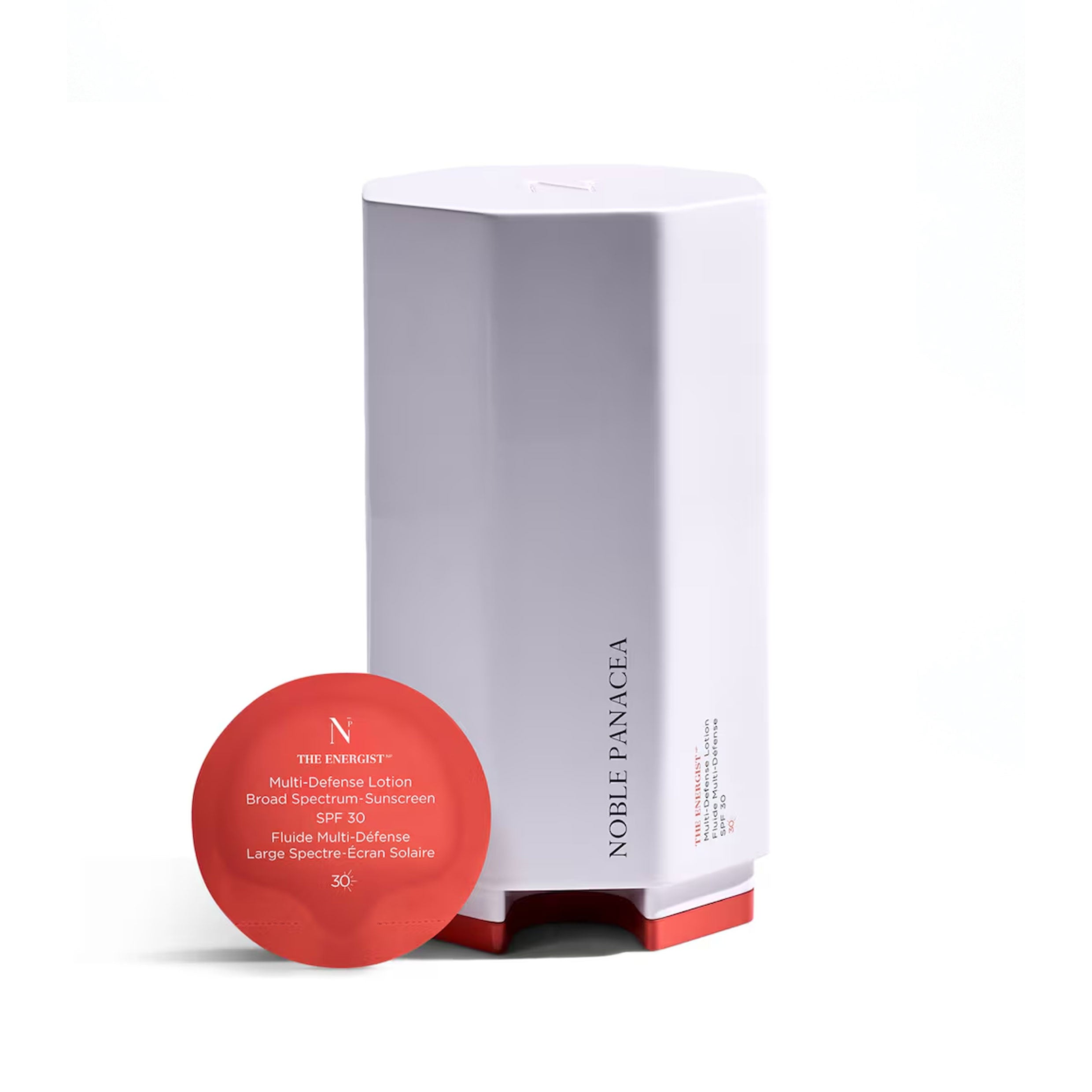 Nobile Panacea sunscreen packaging on a white background