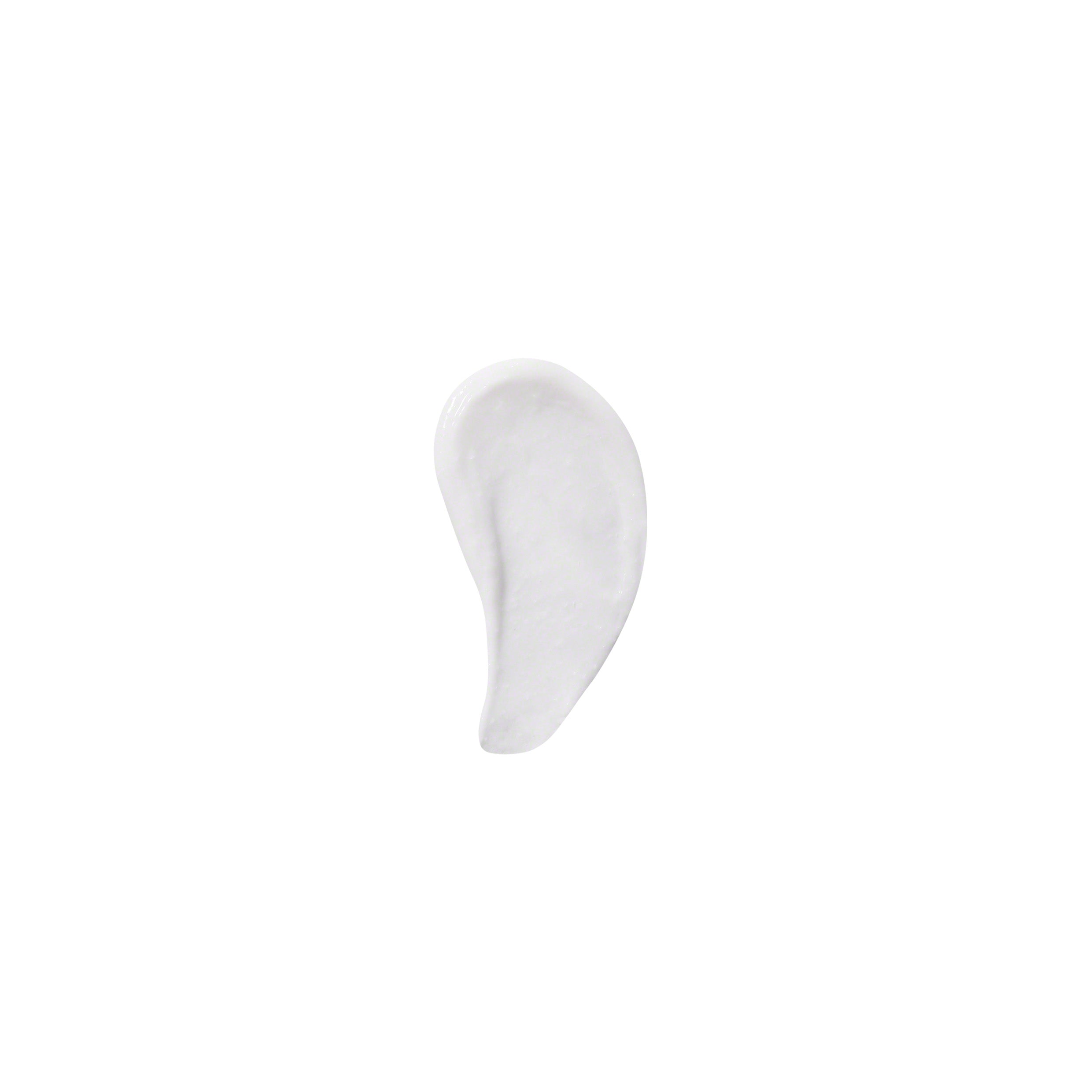 White cream swatch on a white background