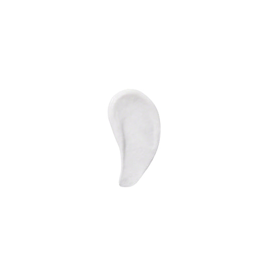 White cream swatch on a white background
