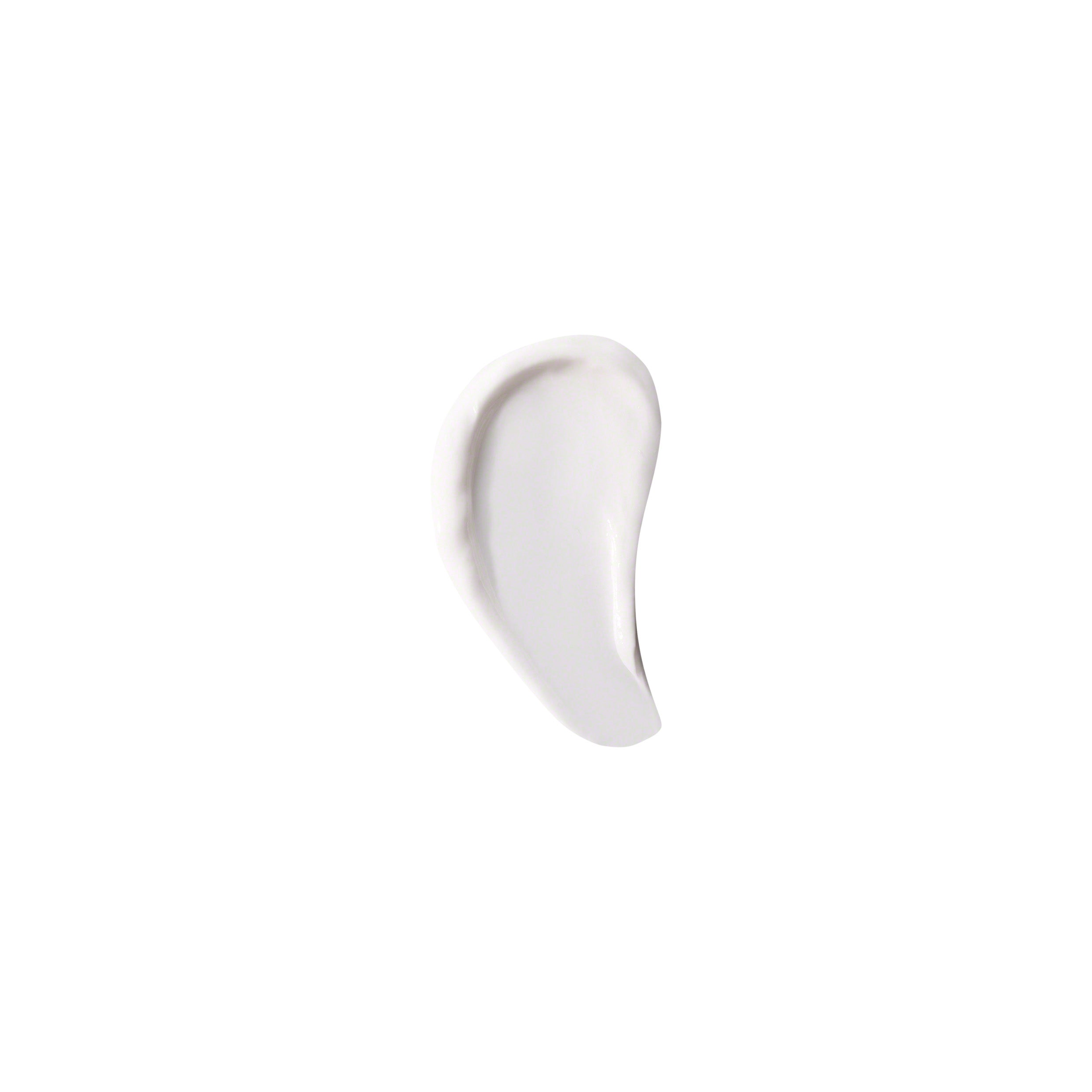 White cream swatch on a white background