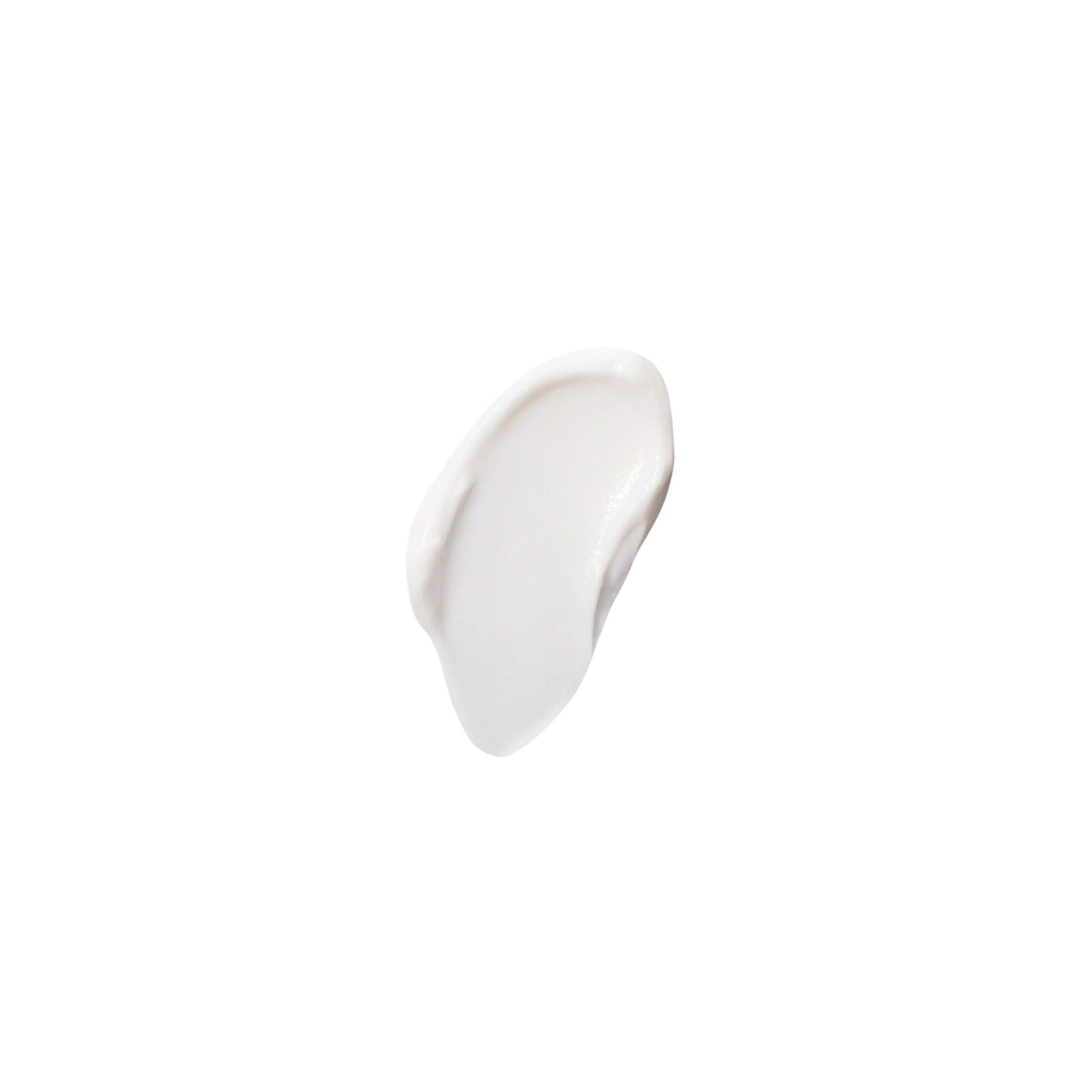White product swatch of cream on a white background
