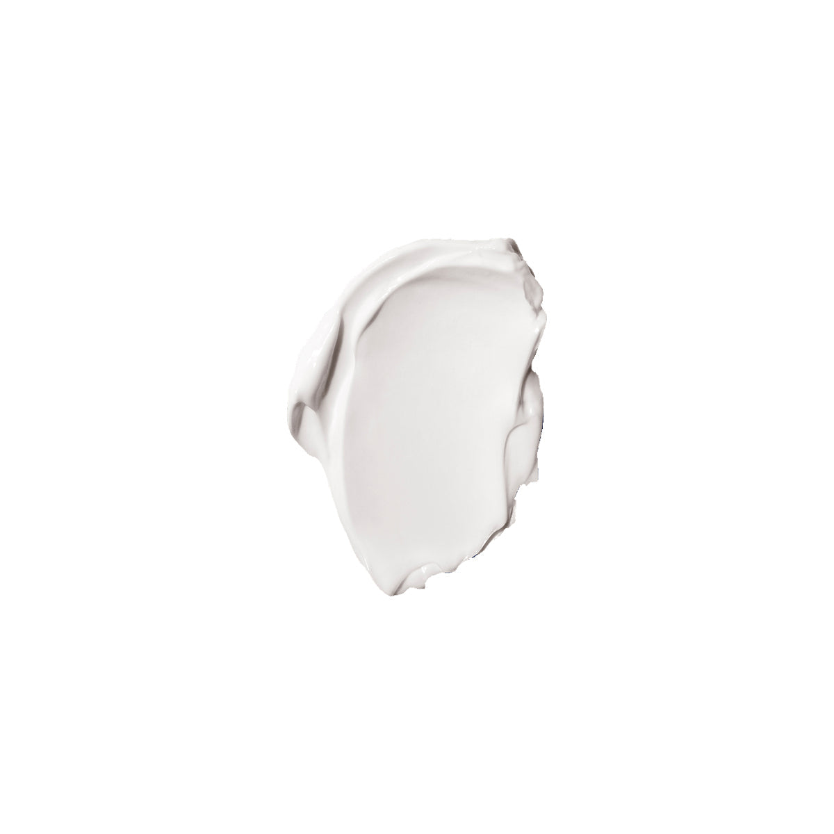 A swatch of white lotion on a white background