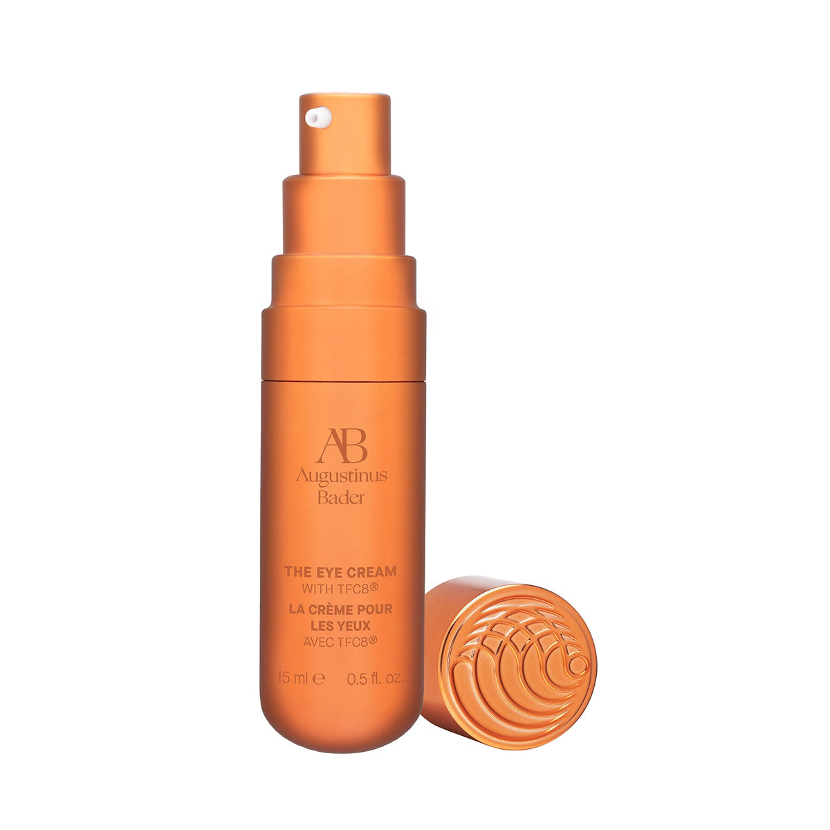 Augustinus Bader The Eye Cream shown in an airless pump dispenser