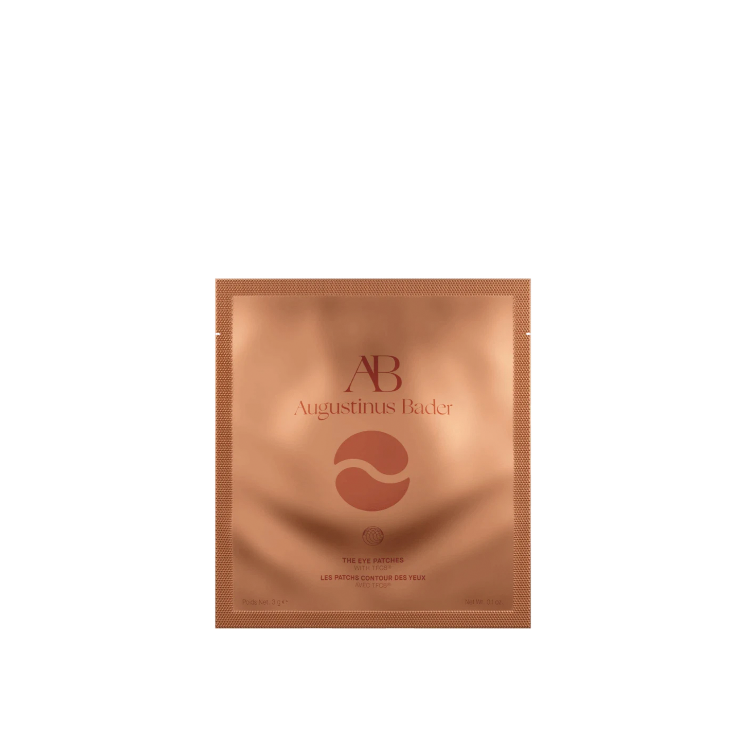 A packet of Augustinus Bader Eye patch in rose gold packaging