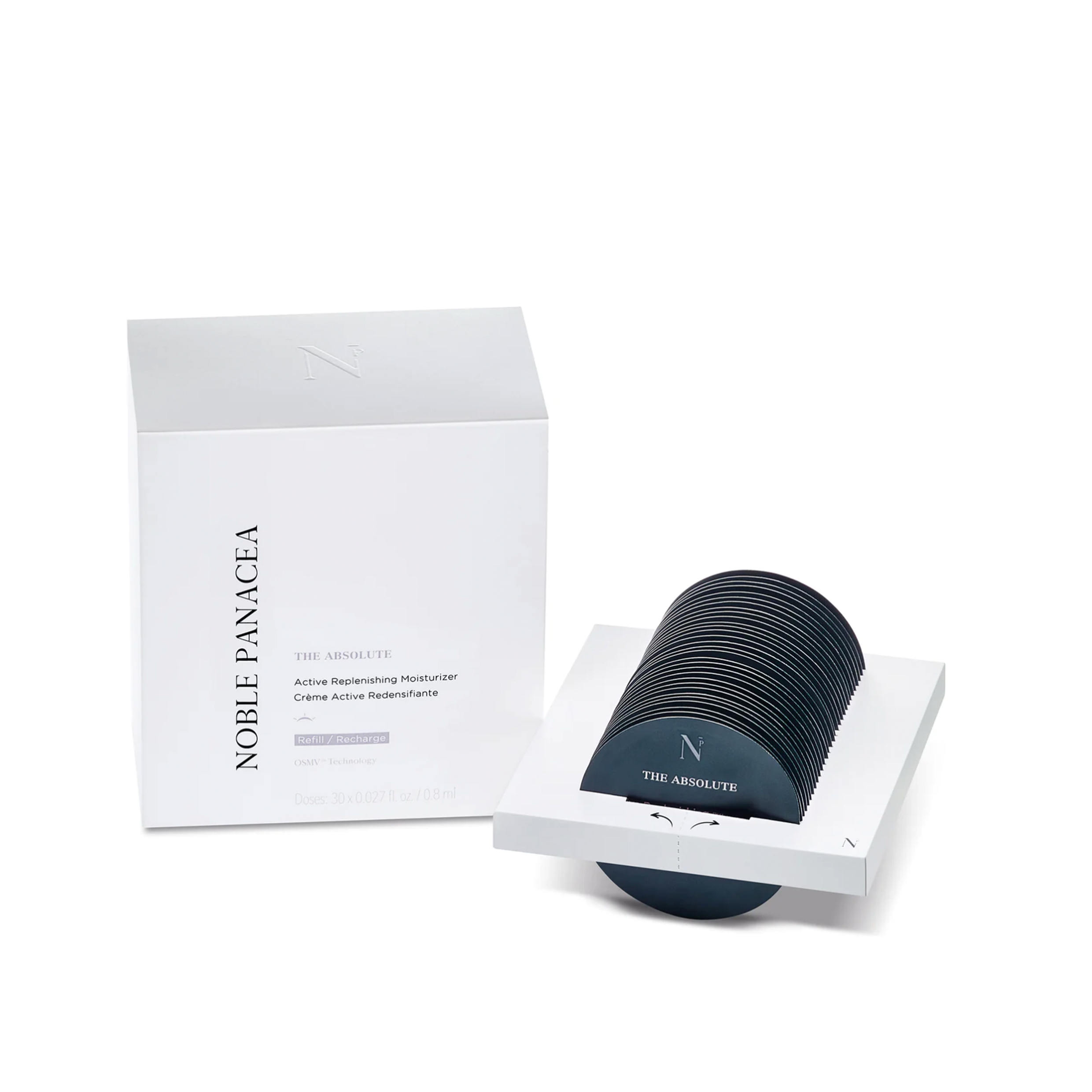 A box of Noble Panacea moisturiser on a white background.